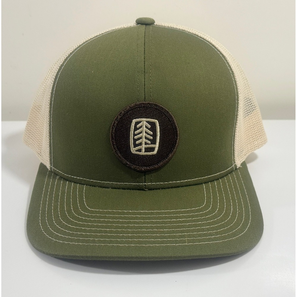 Pacific Headwear Olive Green & Beige Mesh Trucker Hat‎